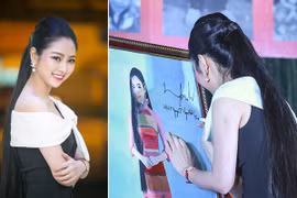 Hoa hậu Ngọc Anh đấu giá được gần 100 triệu tặng người nghèo