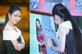 Hoa hậu Ngọc Anh đấu giá được gần 100 triệu tặng người nghèo