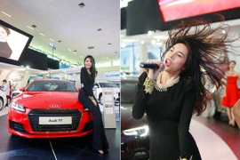 Thuỷ Tiên "bốc lửa" tại triển lãm ô tô Quốc tế Việt Nam 2015