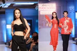 Siêu mẫu Lâm Thùy Anh khoe dáng chuẩn gợi cảm trên sàn diễn