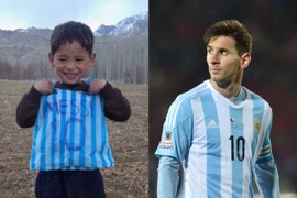 Em bé nghèo người Afghanistan nhận được áo đấu "xịn" của Messi