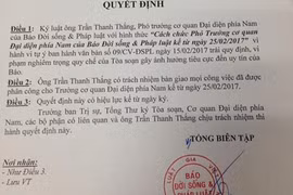 Báo Đời sống & Pháp luật cách chức Phó trưởng Cơ quan Đại diện phía Nam