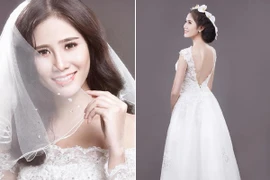 Người đẹp Làng Sen Hoàng Hạnh diện váy cưới lộng lẫy khoe vai trần gợi cảm