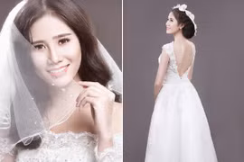 Người đẹp Làng Sen Hoàng Hạnh diện váy cưới lộng lẫy khoe vai trần gợi cảm