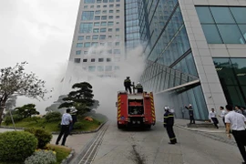 Thực tập phương án chữa cháy tại tòa nhà Tập đoàn Than Khoáng sản Việt Nam