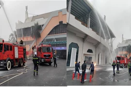 Xứ lý tình huống giả định chập điện cháy phòng văn thư trung tâm văn hóa