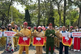 Cụm liên kết an toàn phòng cháy Khu Công nghiệp Thăng Long thi tìm kiếm cứu nạn