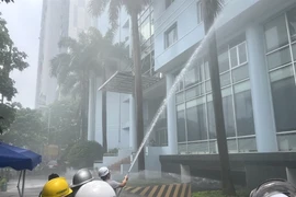 Thực tập phương án chữa cháy, cứu nạn - cứu hộ tại tòa nhà Sông Đà 9