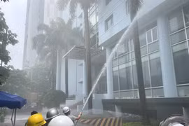 Thực tập phương án chữa cháy, cứu nạn - cứu hộ tại tòa nhà Sông Đà 9