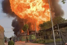 Nỗ lực khống chế hoả hoạn xảy ra tại xưởng in bao bì ở huyện Hoài Đức