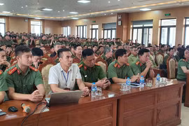 Lực lượng tham gia bảo vệ an ninh, trật tự ở cơ sở tập huấn xử lý tình huống đột xuất, phát sinh trong thực hiện nhiệm vụ