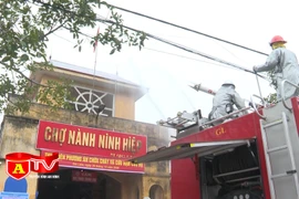 Diễn tập phương án chữa cháy, cứu nạn cứu hộ tại chợ Nành Ninh Hiệp