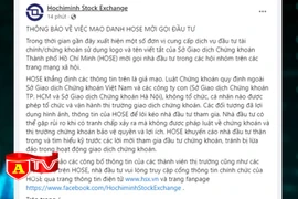 Cảnh báo mạo danh HOSE mời gọi đầu tư 