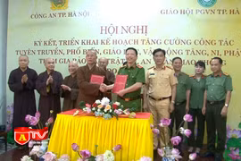 Ký kết tăng cường công tác tuyên truyền, phổ biến, giáo dục, vận động tăng, ni, phật tử tham gia bảo đảm TTATGT