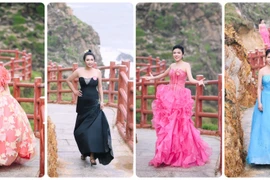 Dàn thí sinh trình diễn thời trang tại thiên đường biển Eo Gió