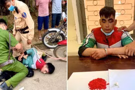 Cảnh sát giao thông quật ngã, bắt giữ đối tượng vận chuyển hàng trăm viên ma túy tổng hợp