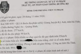 Không có chuyện xe ô tô vi phạm tốc độ 277 km/h ở Hà Tĩnh