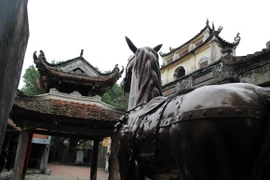 Cận cảnh ngựa "lạ" xuất hiện ở đền Phù Đổng