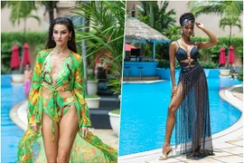  2 Hoa hậu Trái đất gợi cảm trong trang phục của nhà thiết kế Katy Nguyễn