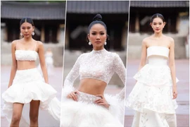 H’Hen Niê, Thạch Thu Thảo cùng dàn mẫu “cháy” hết mình dưới trời mưa rét Hàn Quốc