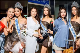 Dàn sao ra sân bay tiễn Lydie Vũ lên đường sang Ba Lan thi Miss Supranational 