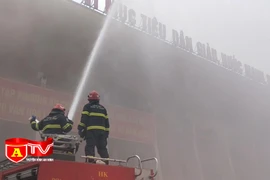 Diễn tập phương án PCCC tại Cung Văn hoá lao động hữu nghị Việt Xô