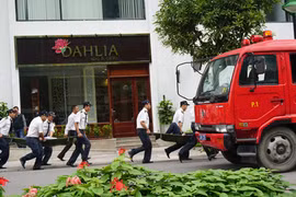 Thực tập phương án chữa cháy cứu nạn tại khu đô thị Times city