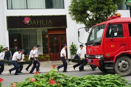 Thực tập phương án chữa cháy cứu nạn tại khu đô thị Times city