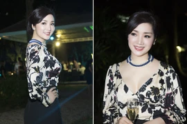 Hoa hậu Giáng My sang trọng dự tiệc mời của Lãnh sự quán Pháp