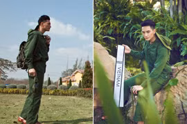 Mister Global 2015: Thí sinh Việt Nam chọn quân phục trong phần thi trang phục dân tộc