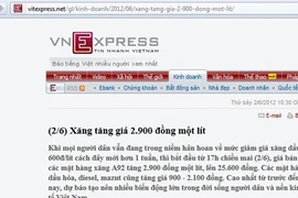 "Nhái" báo điện tử để tung tin đồn xăng tăng giá