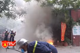 Diễn tập chữa cháy tại khu dân cư có nguy cơ cháy nổ cao