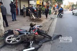 Phố Huế: Ôtô đâm xe máy, lao thẳng vào nhà dân