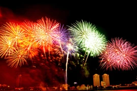 Đà Nẵng bắn pháo hoa bên bờ biển đón năm mới