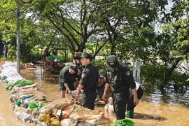 Công an Hà Nội tập trung ứng phó khẩn cấp với lũ lụt tại các xã Đa Phúc, Trung Giã