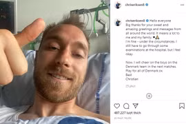 Eriksen lần đầu xuất hiện sau cơn hiểm nghèo