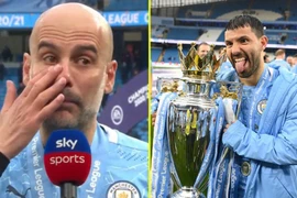 Chia tay học trò Kun Aguero, Pep Guardiola khóc nức nở