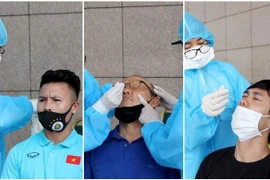 [ẢNH] HLV Park, Công Phượng, Quang Hải và ĐT Việt Nam xét nghiệm Covid-19