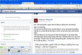 Sức hút của "Cùng học tiếng Việt" trên facebook