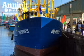 Bàn giao tàu vỏ thép cho chủ tàu cá bị Trung Quốc đâm chìm trên biển