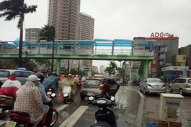 Bão số 1 gây mưa to, gió lớn, nhiều cây đổ trên tuyến đường Tân Mai