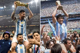 Messi tái hiện màn ăn mừng huyền thoại của Maradona