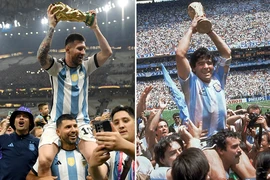 Messi tái hiện màn ăn mừng huyền thoại của Maradona