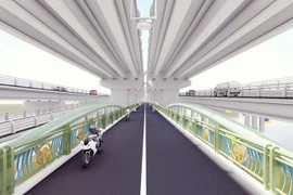 Ngắm cầu vòm thép đi thấp qua hồ Linh Đàm dành cho xe máy