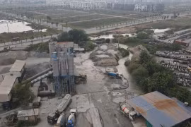 Hoài Đức: Dừng cung cấp điện với trạm bê tông Minh Tâm An Khánh do cố tình vi phạm xả thải
