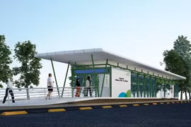 Nhà chờ xe buýt nhanh hiện đại đầu tiên tại Hà Nội