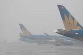 Nhiều chuyến bay tại Nội Bài bị ảnh hưởng do sương mù dày đặc