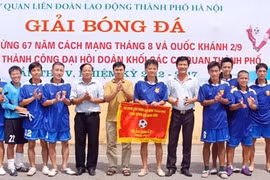 Đội bóng Công đoàn Công an TP Hà Nội vô địch