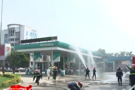 Diễn tập phương án PCCC tại các cây xăng