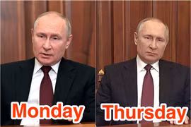 Trang phục gây chú ý của Tổng thống Nga Putin khi tuyên chiến với Ukraine 